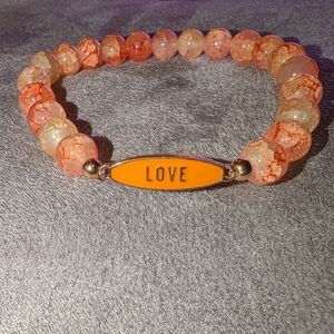 "Love" Glass Beaded Bracelet